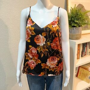 L'Agence Silk Floral Tank Top